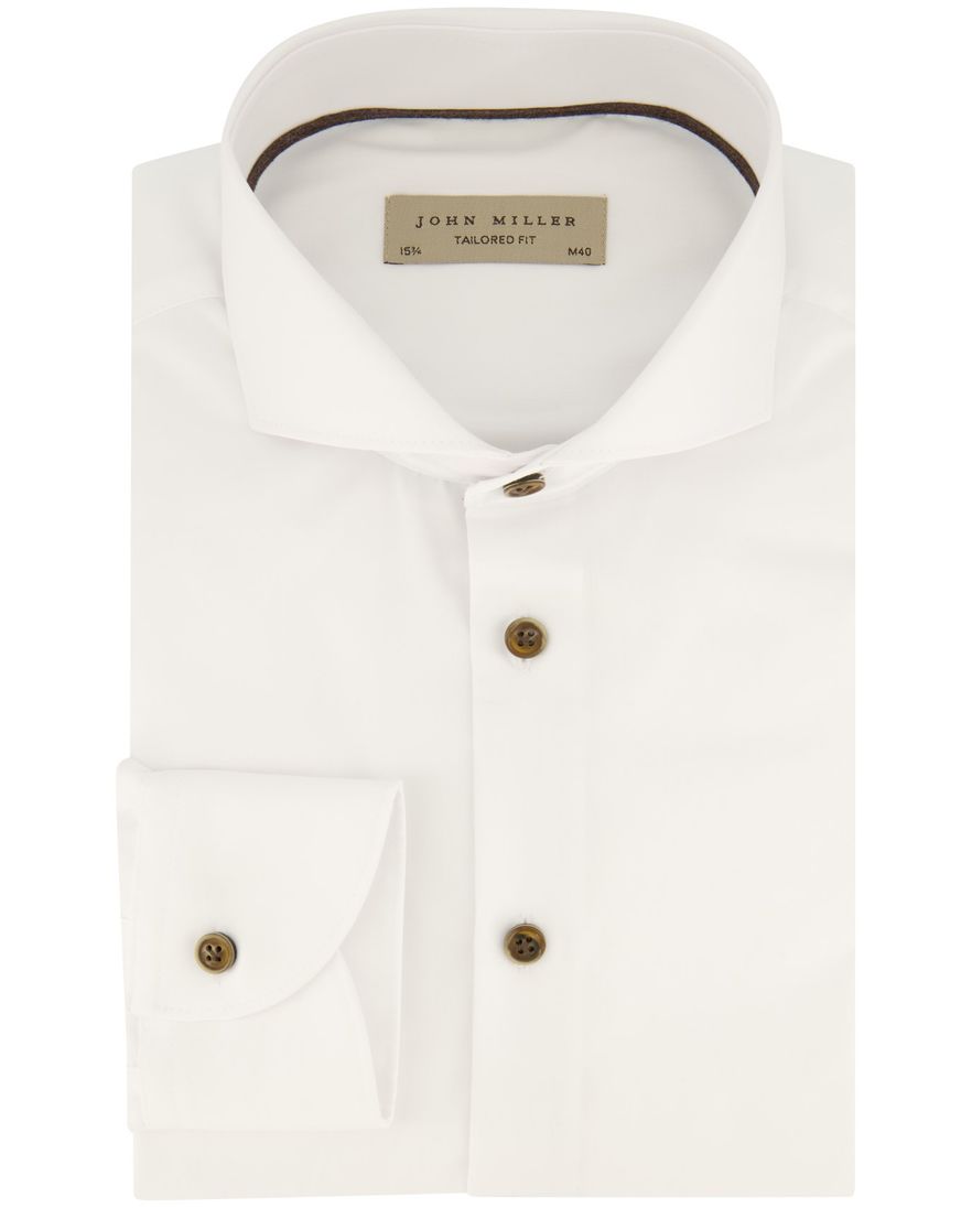 John Miller overhemd mouwlengte 7 normale fit wit effen