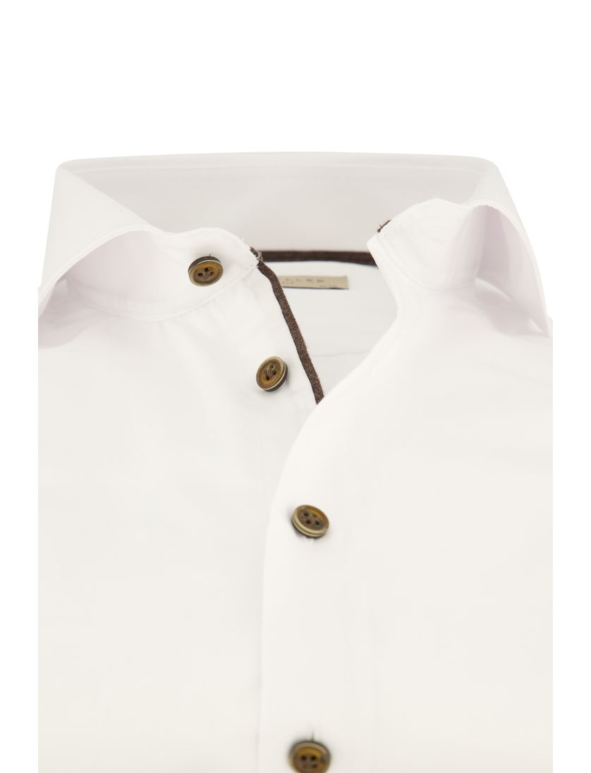 katoenen John Miller overhemd mouwlengte 7 wit normale fit