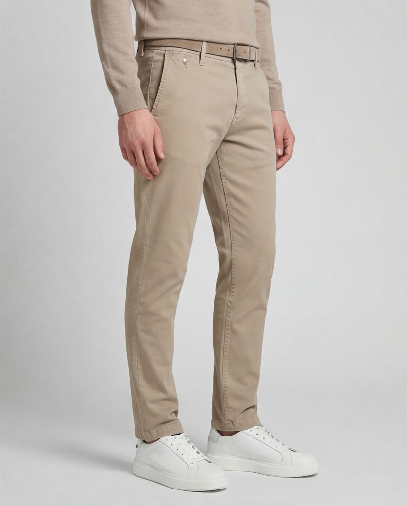 Replay chino katoen beige Benni Regular Fit effen