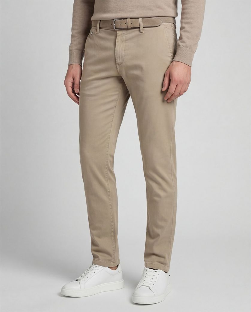 Replay chino katoen beige Benni Regular Fit effen