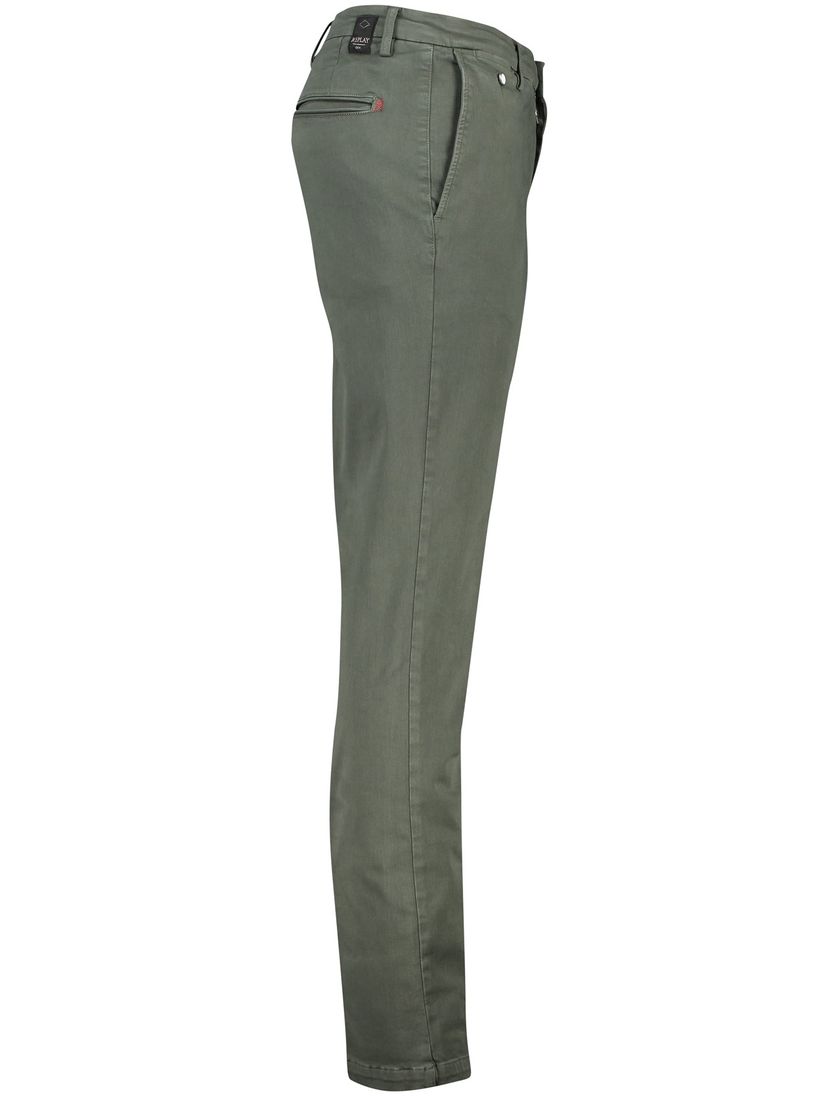 katoenen Replay chino effen groen Benni Regular Fit
