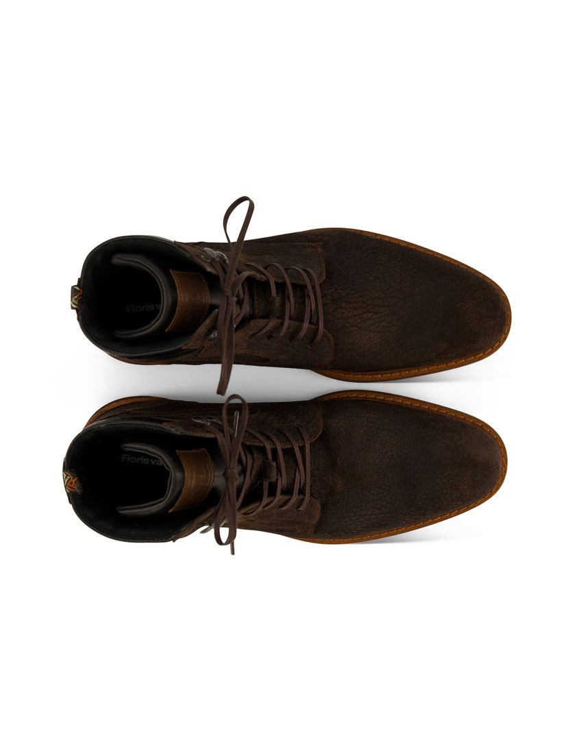 Floris van Bommel boots effen leer bruin