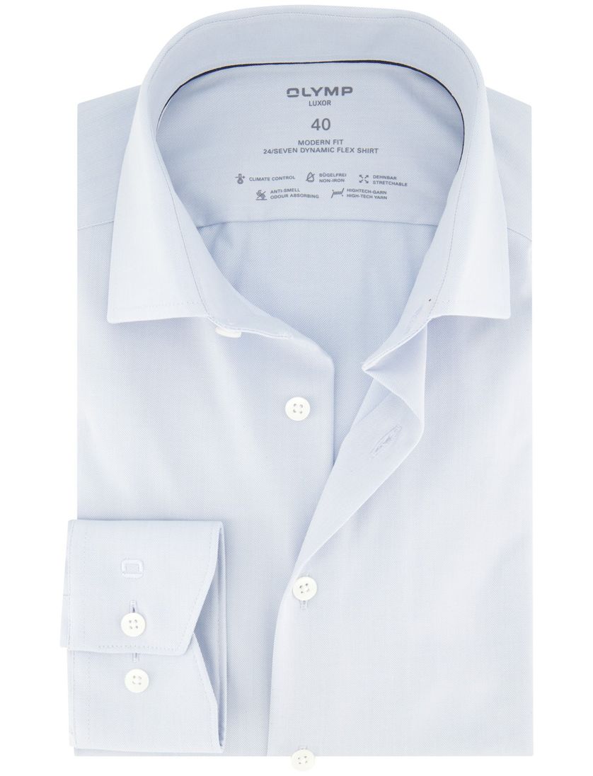 Modern fit Olymp Luxor lichtblauw katoen mouwlengte 7