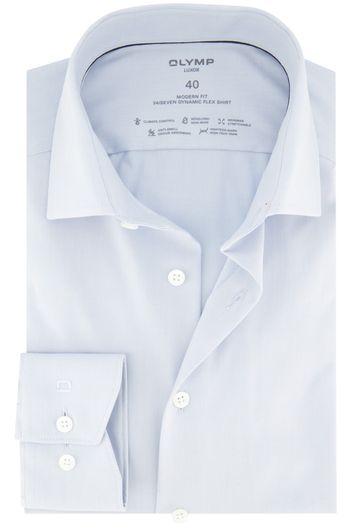 Olymp Olymp lichtblauw modern fit overhemd katoen mouwlengte 7