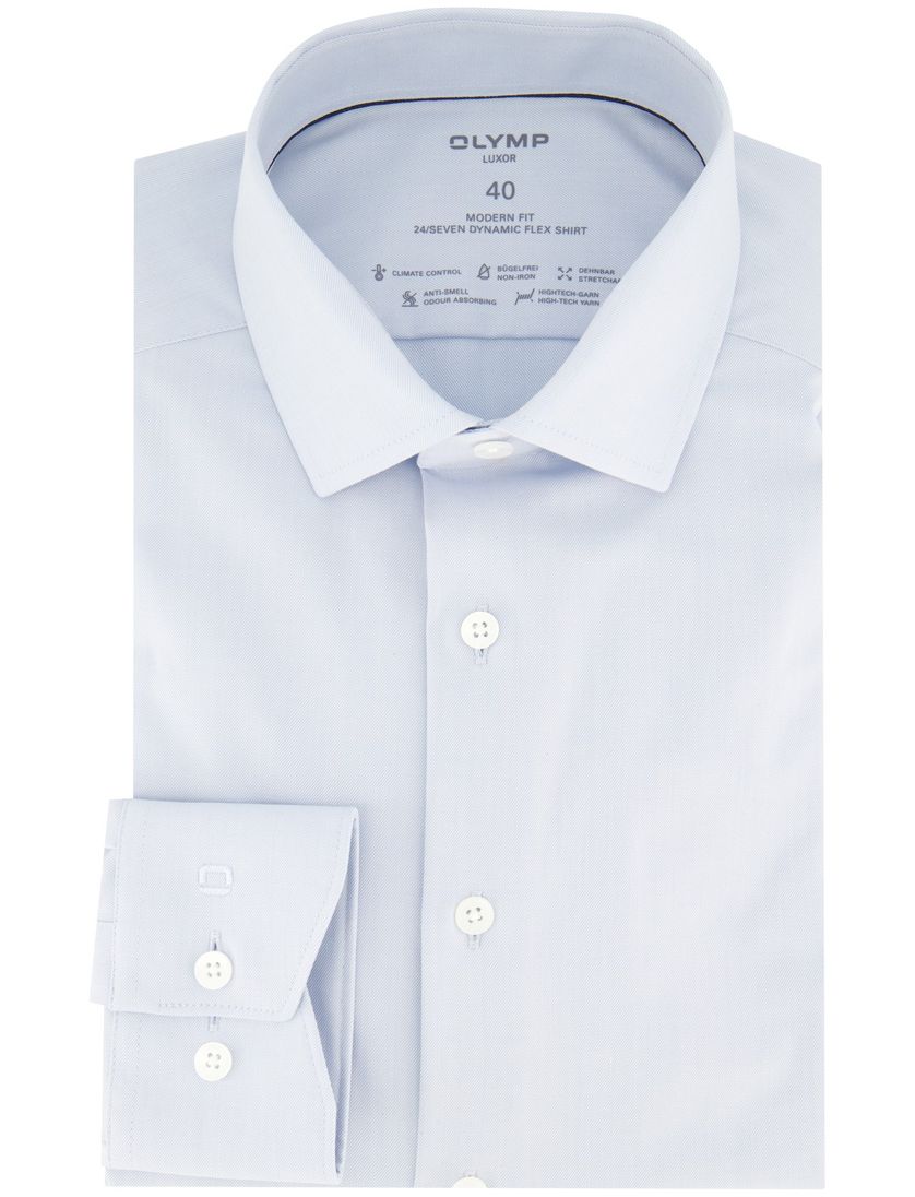 Modern fit Olymp Luxor lichtblauw katoen mouwlengte 7