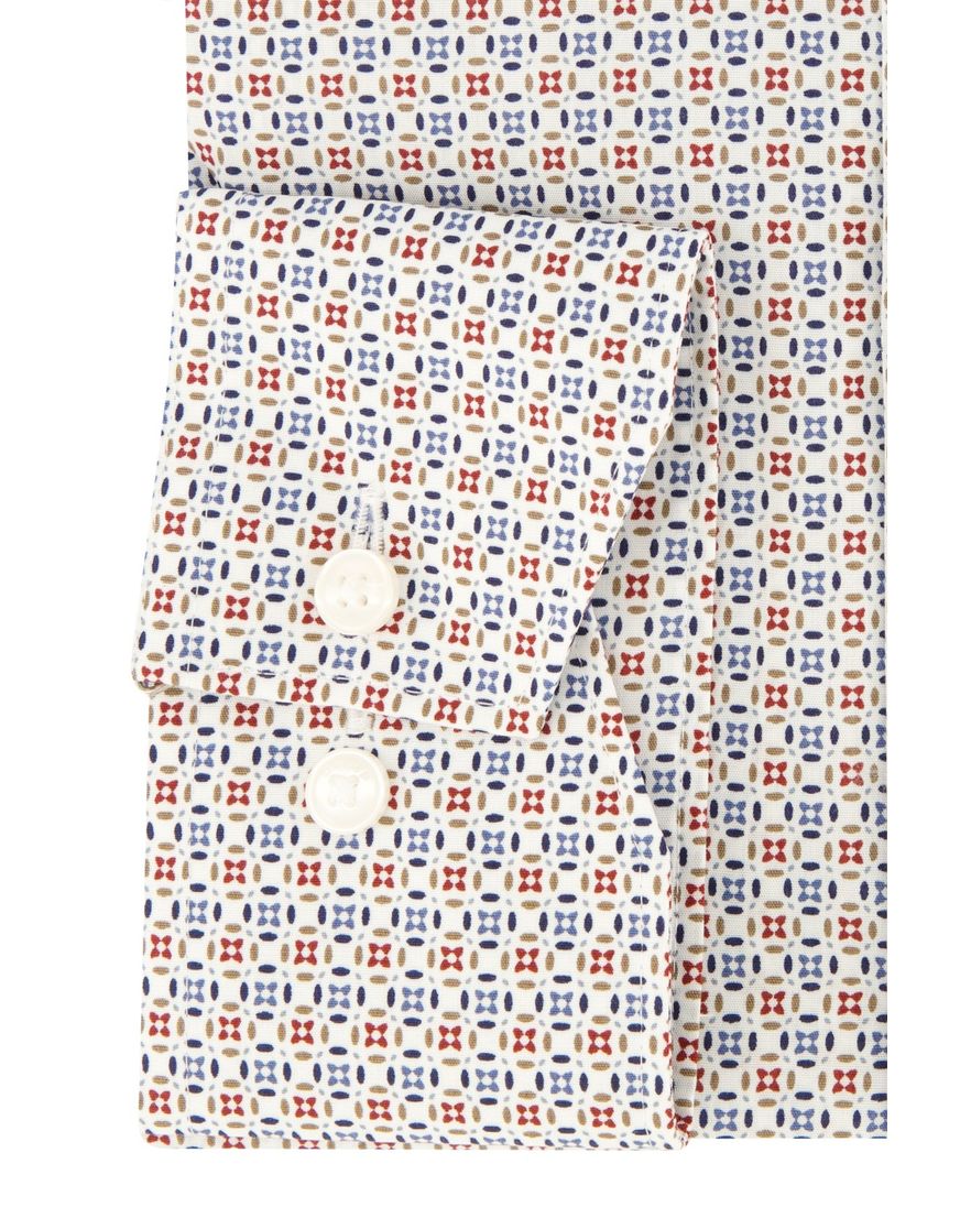 Olymp Luxor overhemd rood blauw en wit geprint Modern Fit ml 7