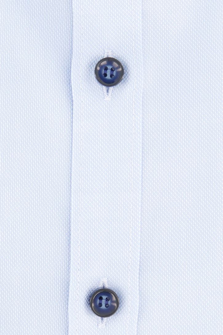 Olymp overhemd lichtblauw geprint katoen