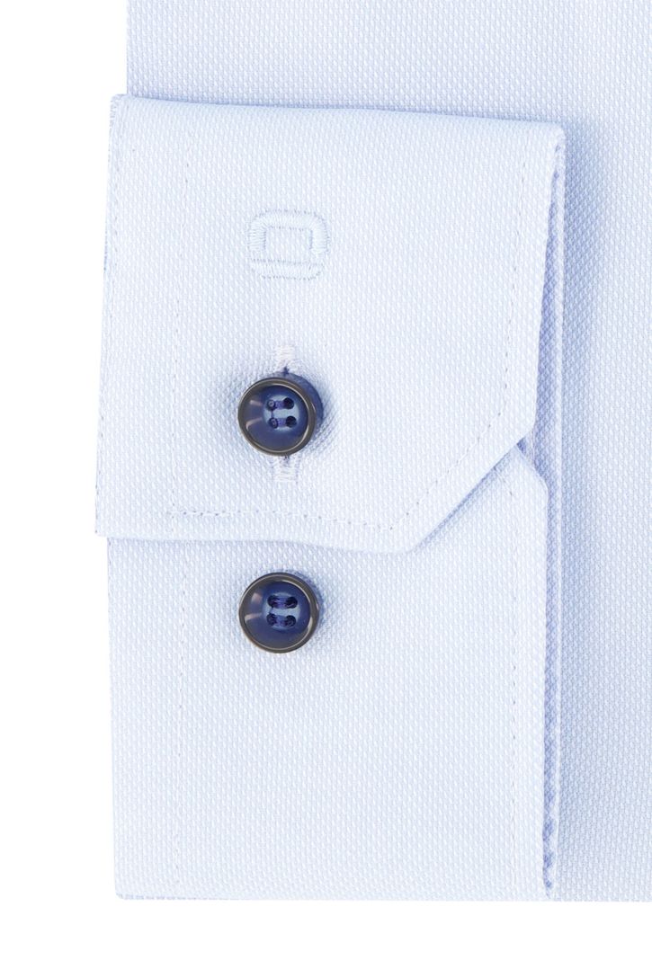 Olymp overhemd lichtblauw geprint katoen