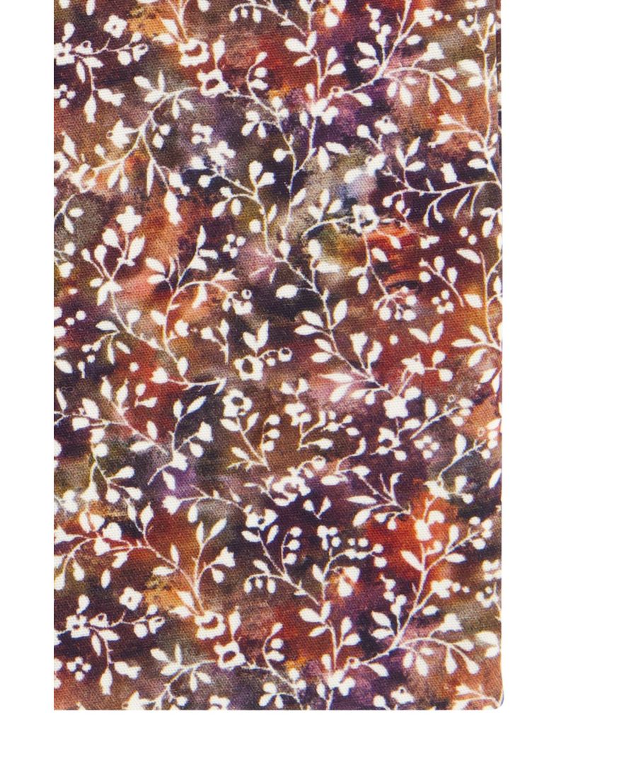 Olymp overhemd rood geprint modern fit strijkvrij