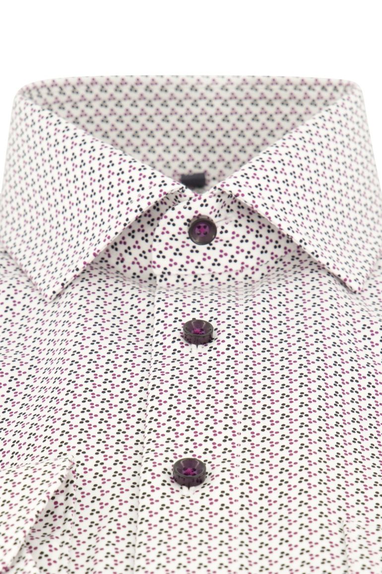 Olymp Luxor overhemd paars geprint Modern Fit strijkvrij