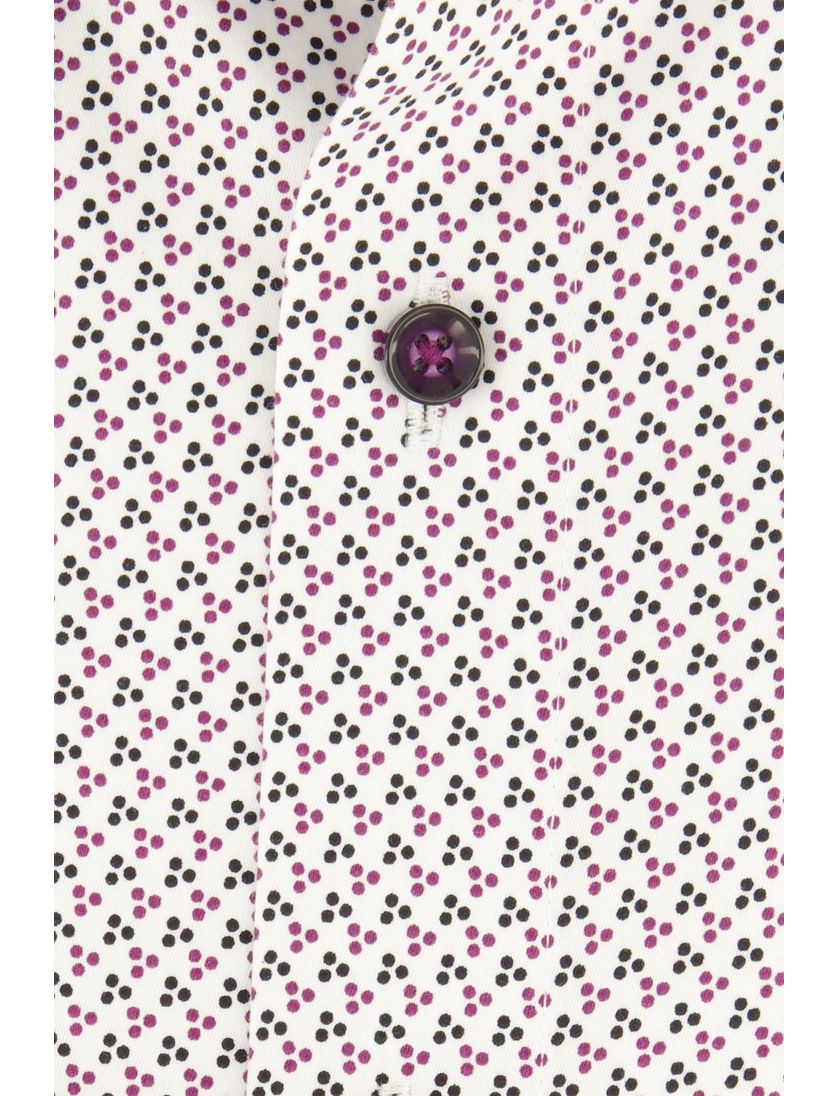 Olymp Luxor overhemd paars geprint Modern Fit strijkvrij