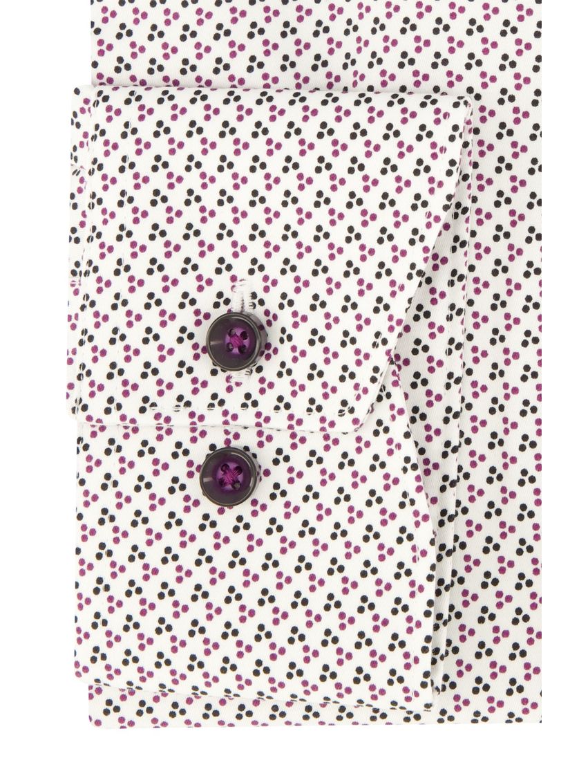 Olymp Luxor overhemd paars geprint Modern Fit strijkvrij