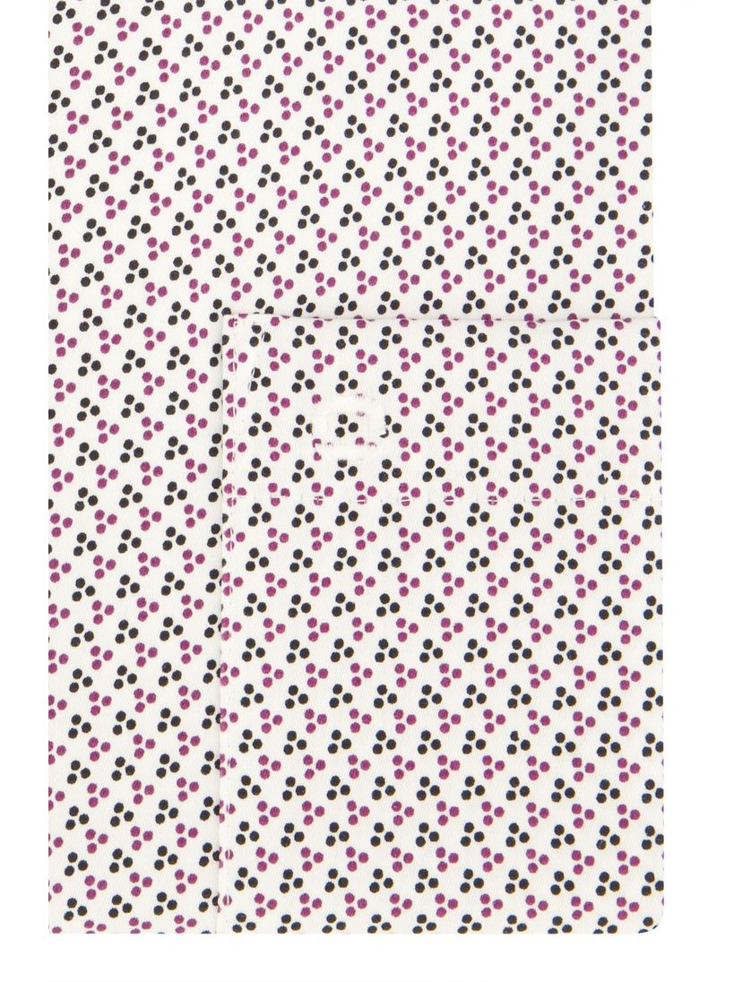 Olymp Luxor overhemd paars geprint Modern Fit strijkvrij