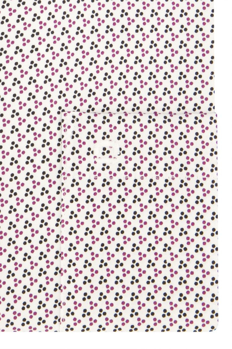 Olymp Luxor overhemd paars geprint Modern Fit strijkvrij