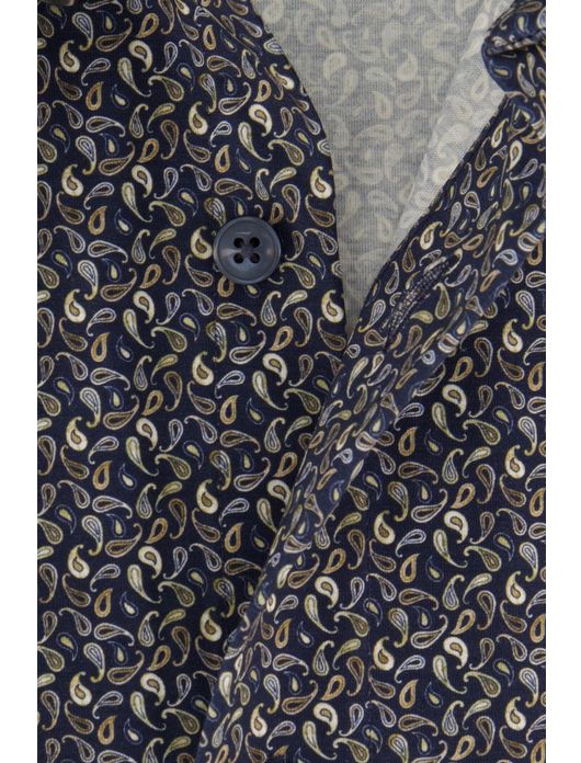 Olymp Luxor Modern Fit overhemd donkerblauw print