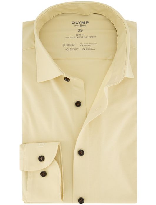 Overhemd Olymp Level 5 body fit lichtgeel