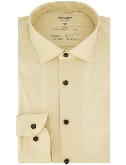 Overhemd Olymp Level 5 body fit lichtgeel