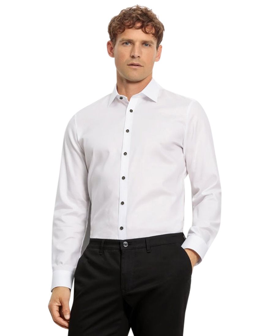Olymp business overhemd extra slim fit wit effen
