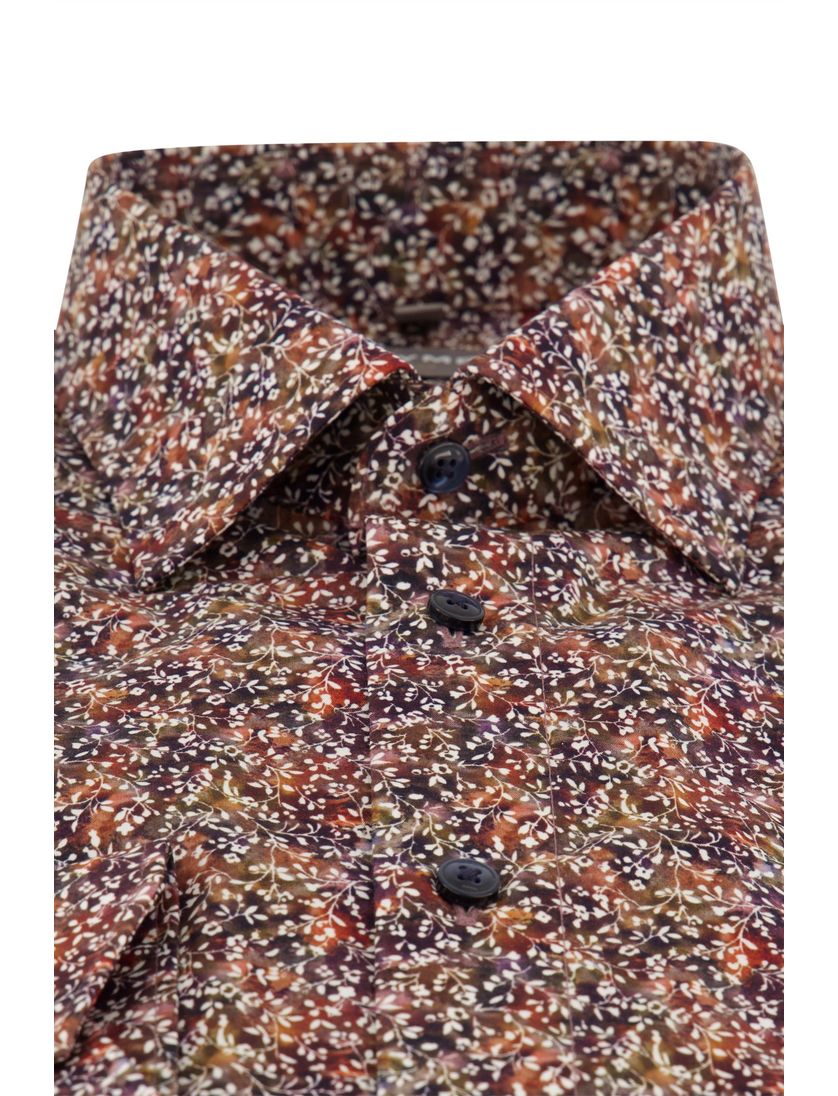 Olymp overhemd herfstkleuren geprint Luxor Comfort Fit
