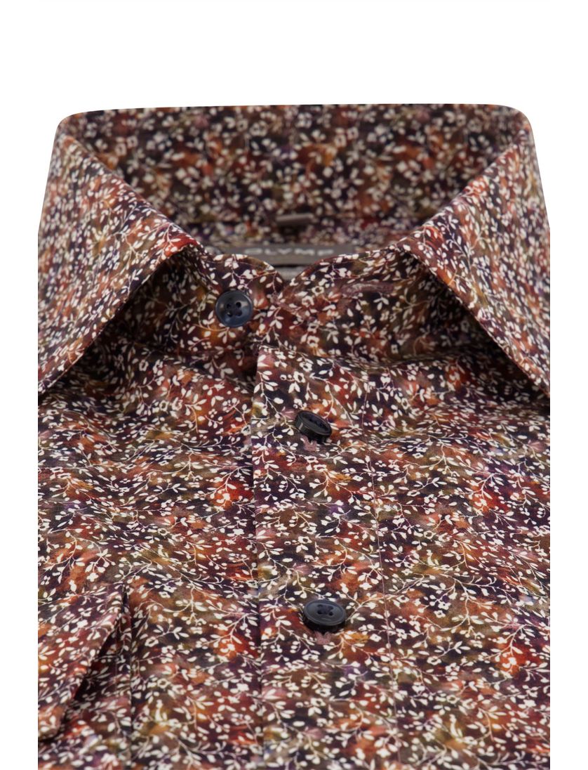 Olymp overhemd herfstkleuren geprint Luxor Comfort Fit