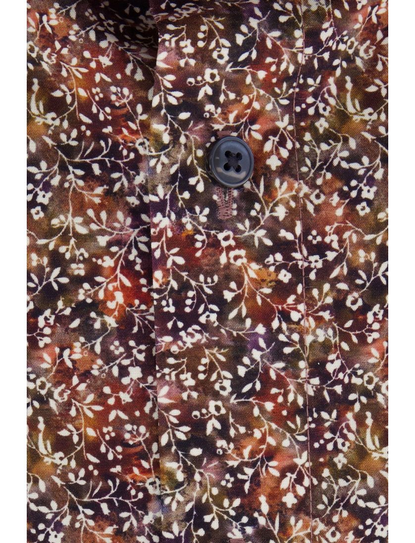 Olymp overhemd herfstkleuren geprint Luxor Comfort Fit