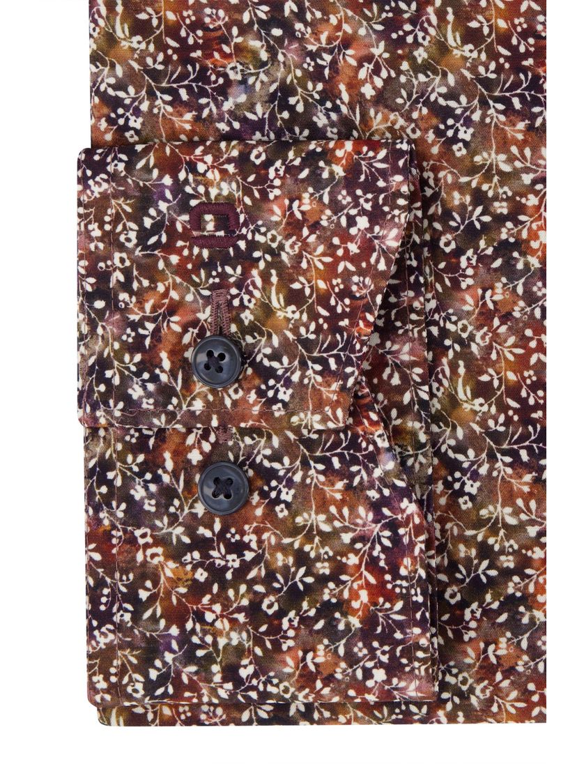 Olymp overhemd herfstkleuren geprint Luxor Comfort Fit