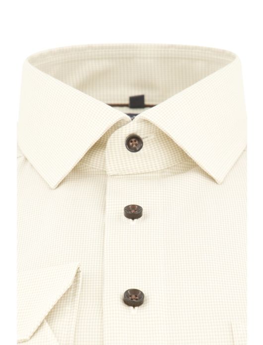 Olymp overhemd modern fit beige geprint