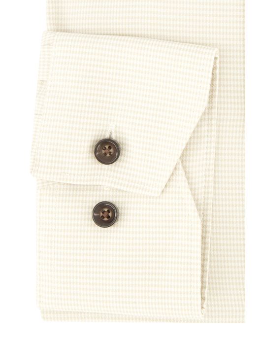 Olymp overhemd modern fit beige geprint