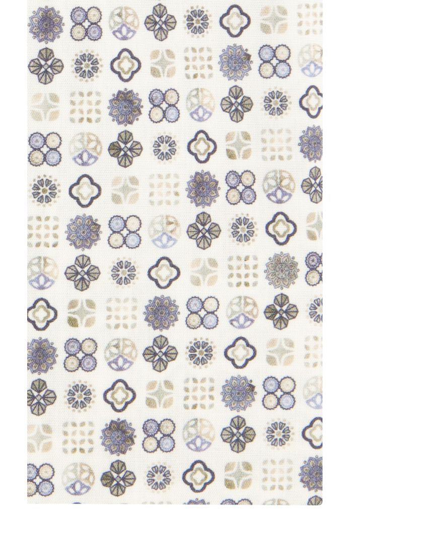 Olymp overhemd beige blauw geprint Luxor Modern Fit