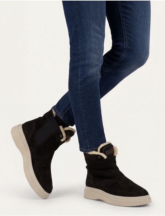 nette schoenen Rehab effen leer donkerblauw