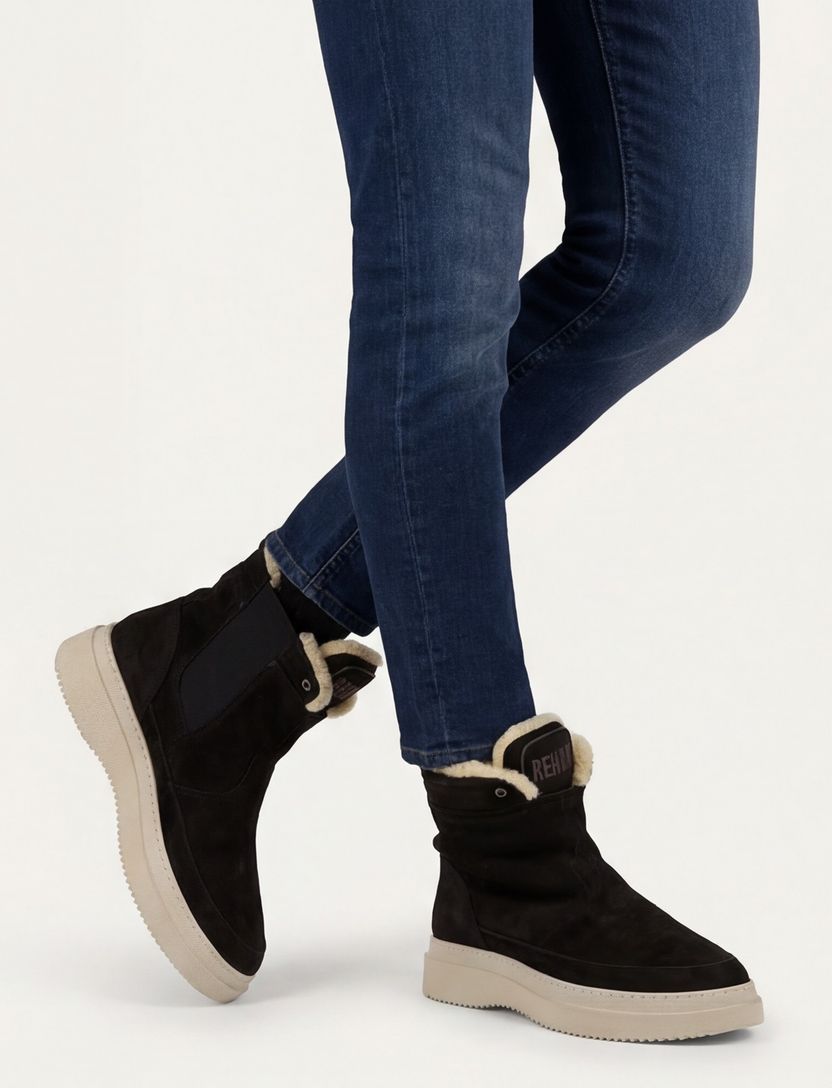 Rehab boots uni leer donkerblauw