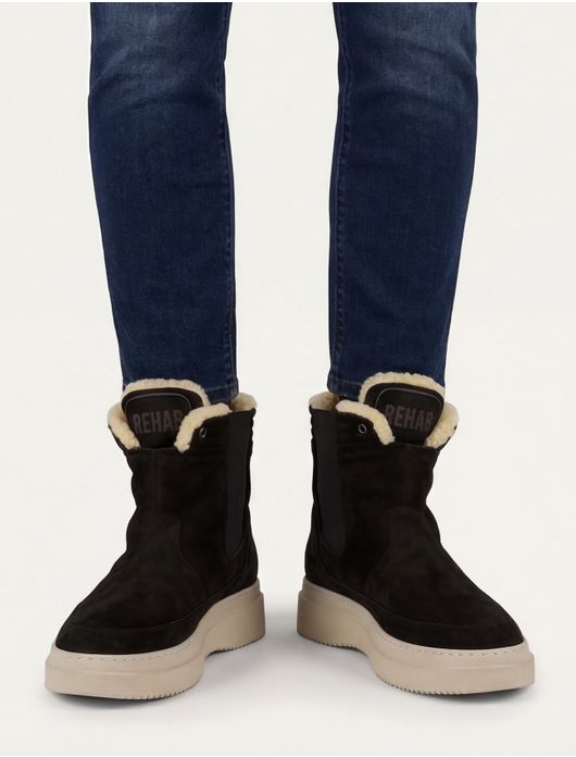 nette schoenen Rehab effen leer donkerblauw