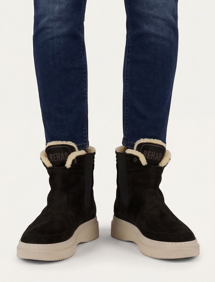 Rehab boots uni leer donkerblauw