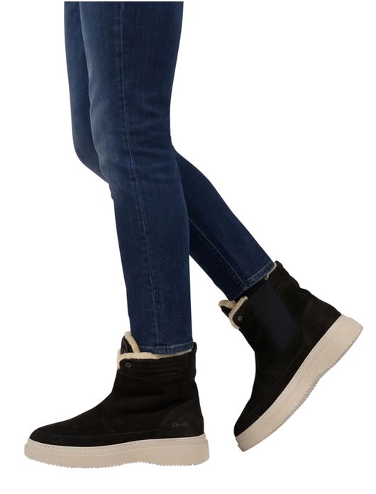 nette schoenen Rehab effen leer donkerblauw