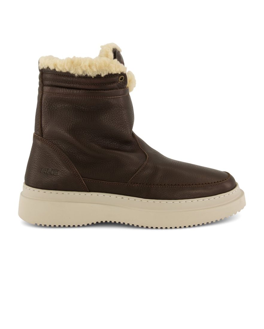 Rehab boots bruin leer gewatteerd beige zool