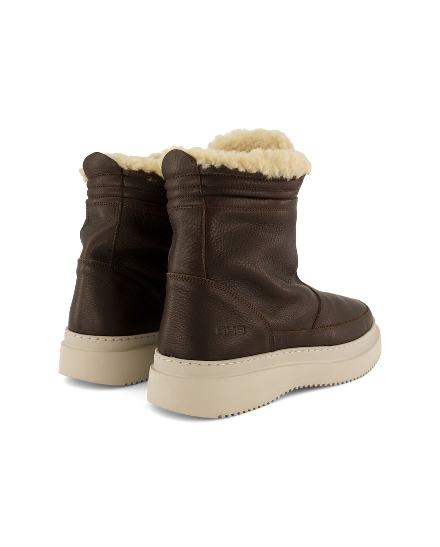 Rehab boots bruin leer gewatteerd beige zool