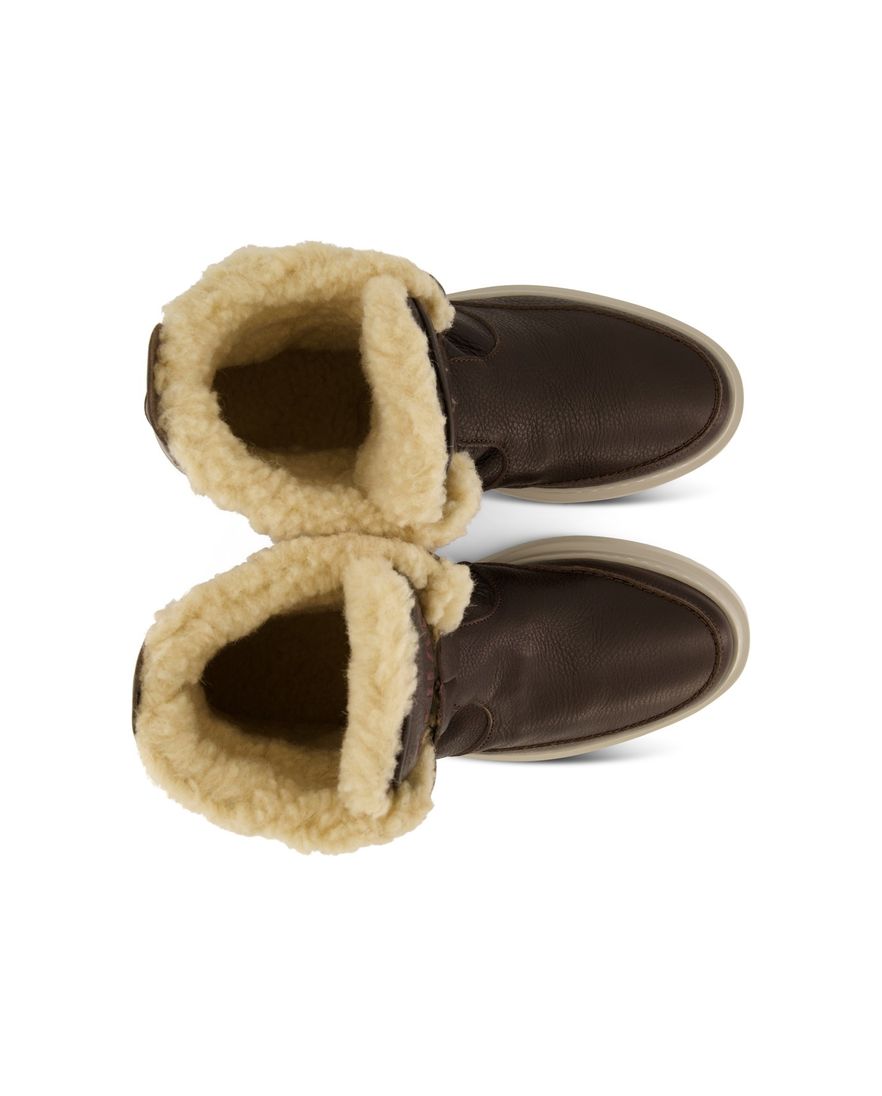 Rehab boots bruin leer gewatteerd beige zool