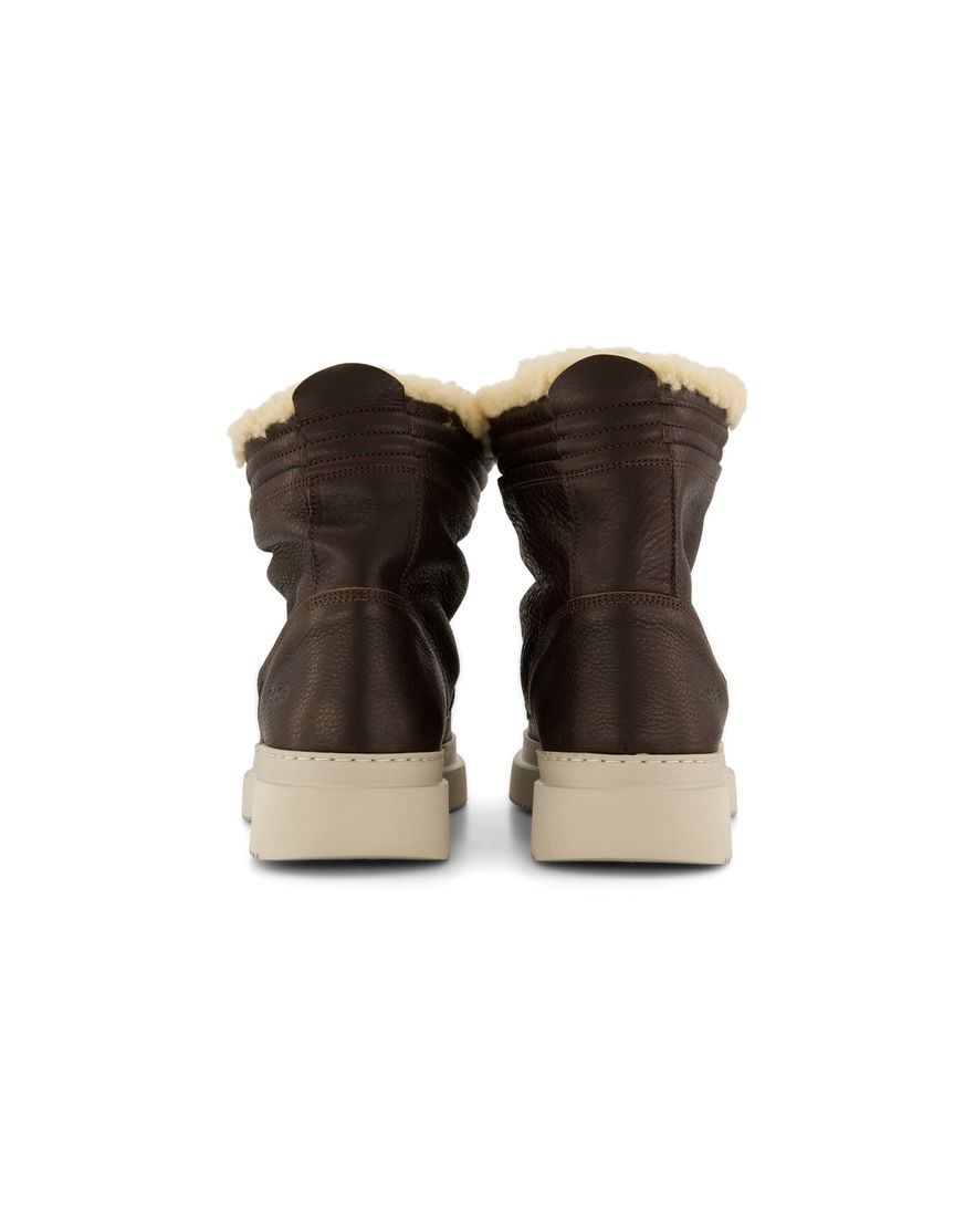 Rehab boots bruin leer gewatteerd beige zool