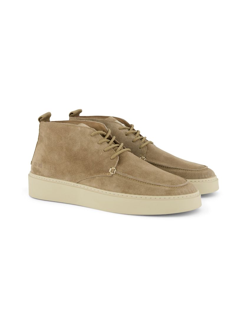 Rehab hoge sneakers effen leer beige
