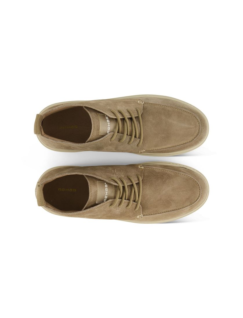 Rehab hoge sneakers effen leer beige