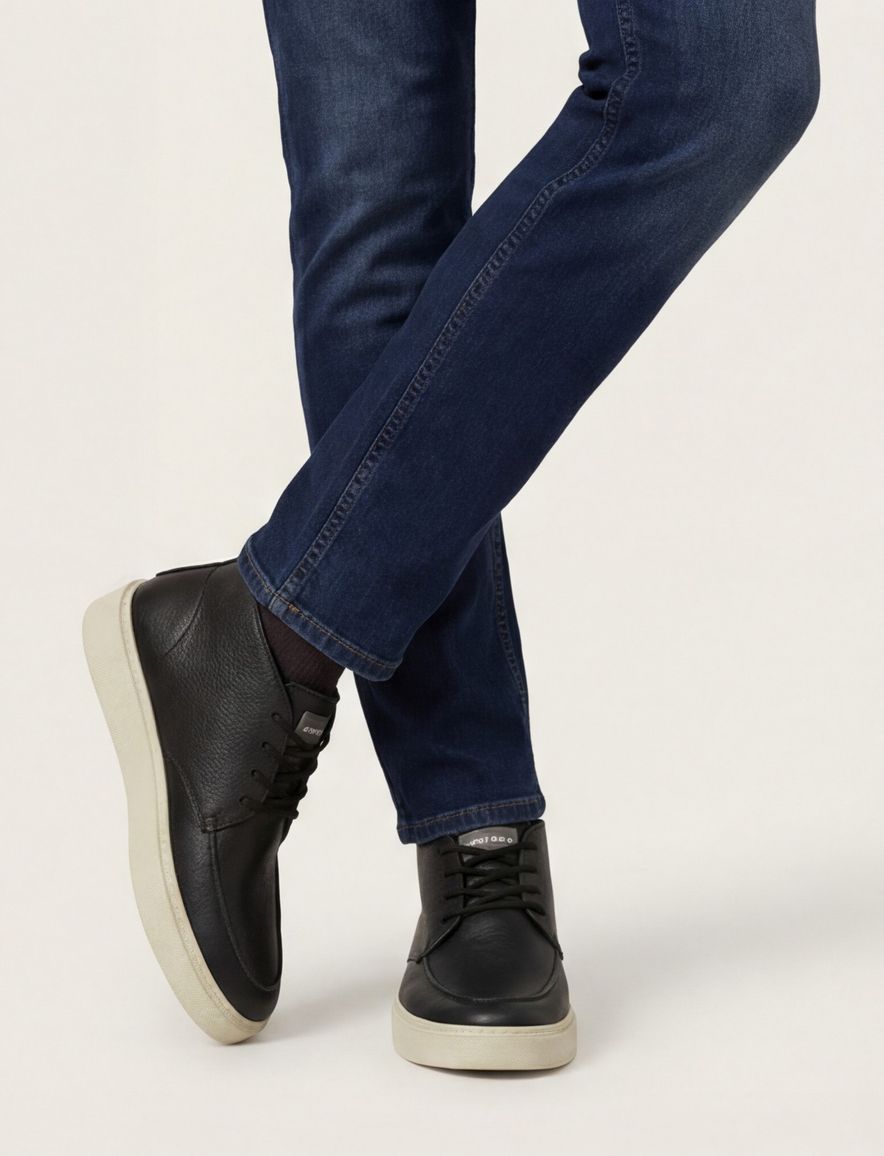 sneakers Rehab effen leer zwart