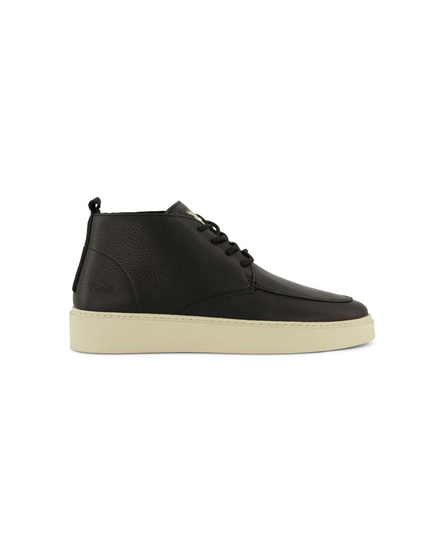 Rehab hoge sneakers zwart effen leer