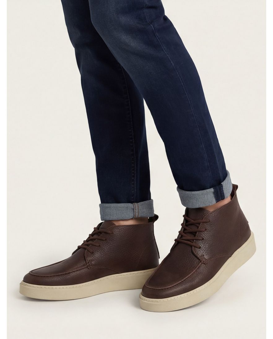 Rehab hoge sneakers bruin leer uni