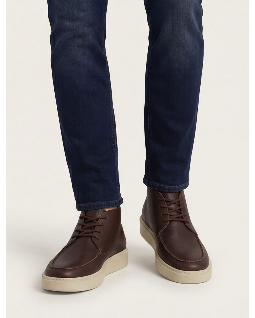 Rehab hoge sneakers bruin leer uni