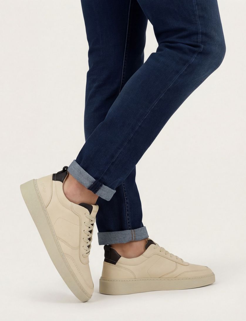 Beige Rehab sneakers effen leer
