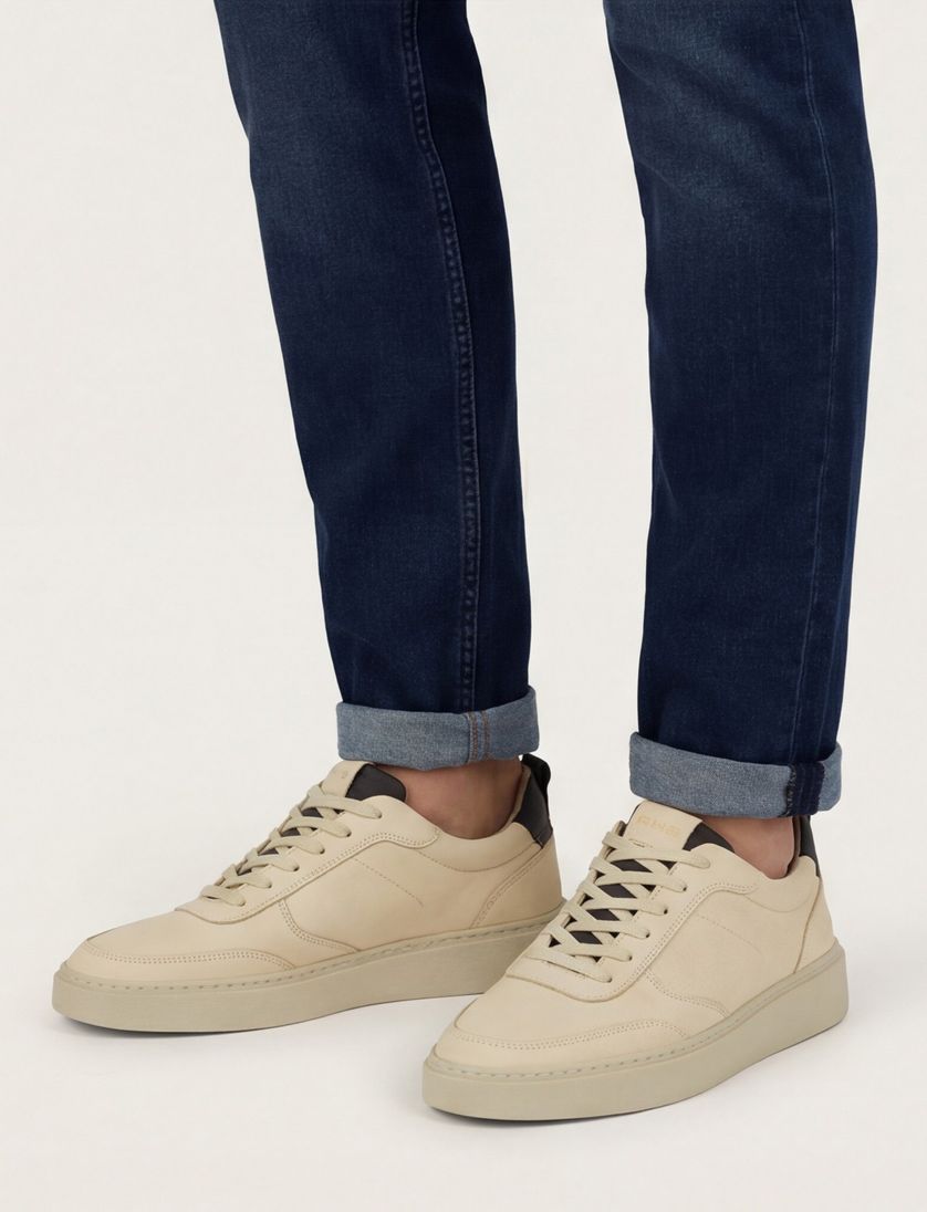 Beige Rehab sneakers effen leer