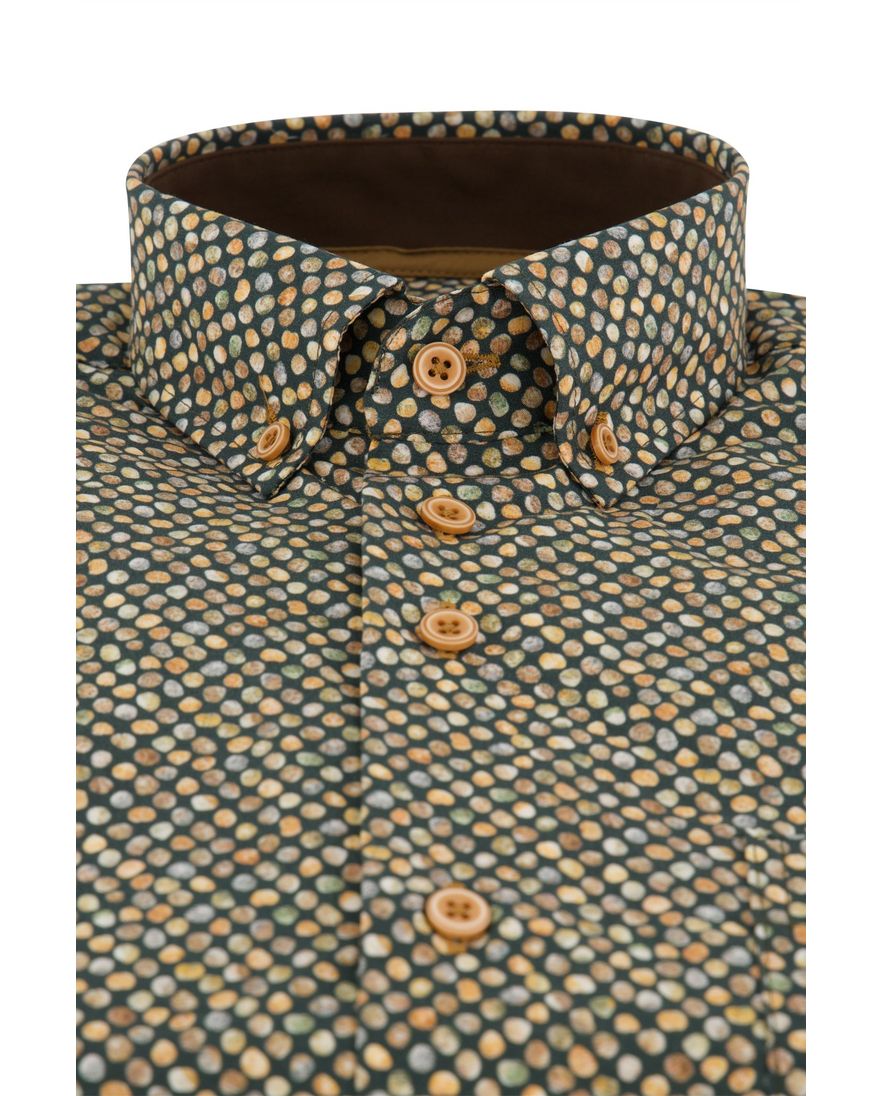 Eden Valley overhemd groen geprint katoen