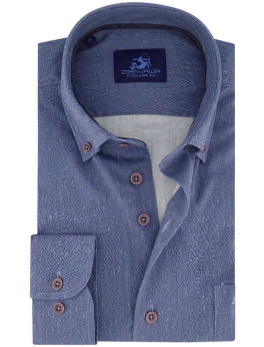 casual overhemd blauw Eden Valley Regular Fit