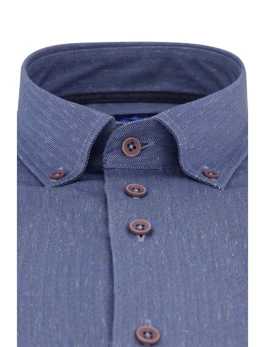 casual overhemd blauw Eden Valley Regular Fit