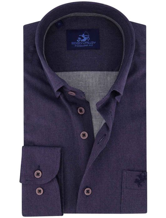 casual overhemd donkerblauw Eden Valley Regular Fit